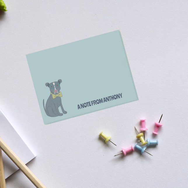 Pit Bull Welpenhund mit Brille Personalisiert Post-it Klebezettel (Von Creator hochgeladen)