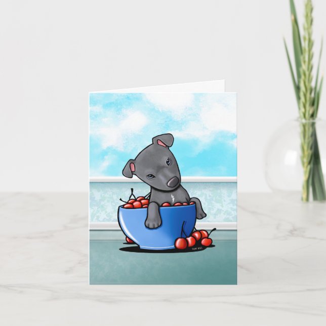 Pit bull Welpenkarte Dankeskarte (Vorderseite)