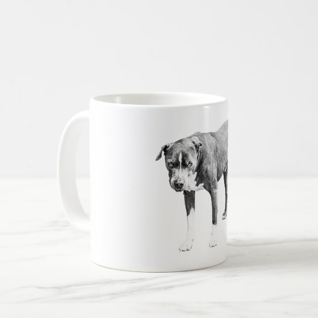Pit Bull Winter Morning Tasse (Vorderseite Links)