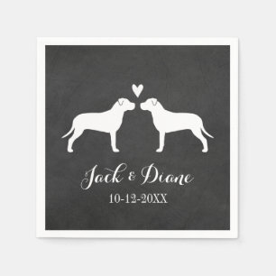 Pit Bulls Hochzeitspaar mit individuellem Text Serviette