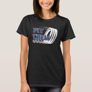 Pit Crew Burning Rubber Race Cars Pit Crew Schachb T-Shirt