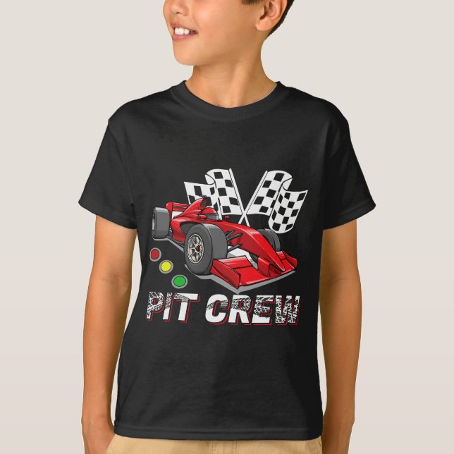 Pit Crew Car Racing Checkered Flag Racing Formel T-Shirt (Vorderseite)