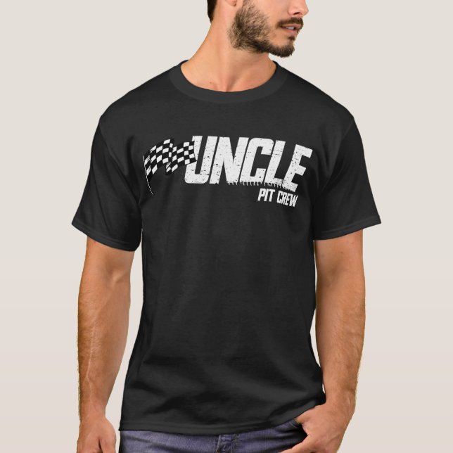 Pit Crew Onkel Race Birthday Matching Family Onkel T-Shirt (Vorderseite)