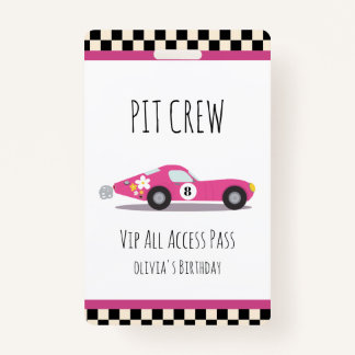 Pit Crew Race Car Geburtstagsparty Pit Crew VIP Pa Ausweis