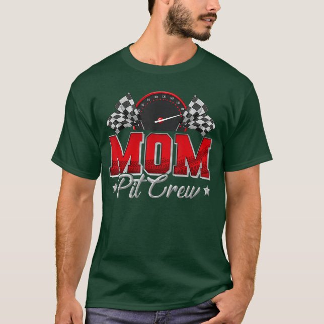 Pit Crew Race Racing Mom Family Birthday Party Gif T-Shirt (Vorderseite)