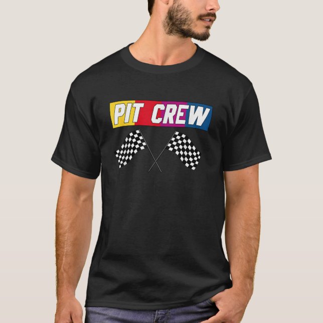 PIT CREW Rennwagen-Hosting-Partys T-Shirt (Vorderseite)