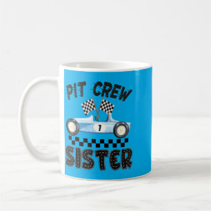 Pit-Crew-Schwester Rennwagen Geburtstagsjunge Fami Kaffeetasse