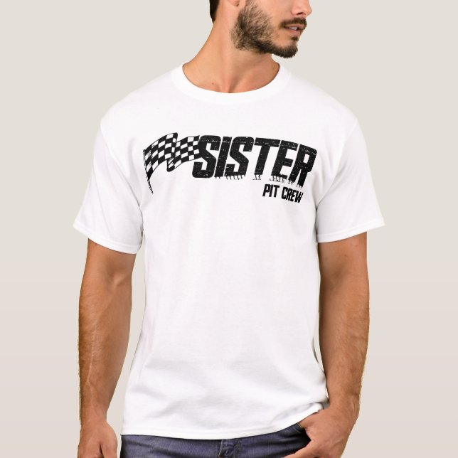 Pit Crew Sister Race Birthday Family Racing T-Shirt (Vorderseite)