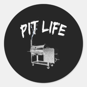 Pit Life Grillen Pitmaster Lifestyle Runder Aufkleber