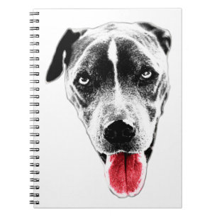 Pit Mix Red Tongue Art Notebook Notizblock