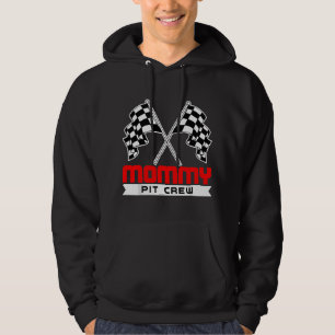 Pit-Mom-Crew Lustige Mummy-Rennwagen-Kostüm W Hoodie