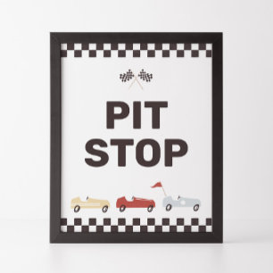 Pit Stock Sign Two Fast Race Car Birthday Poster