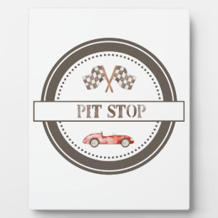 Pit Stopp Birthday Tabletop Plaque mit Easel Fotoplatte