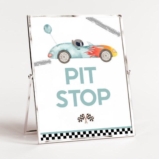 Pit Stopp Race Auto Geburtstagsparty Unterzeichnun Poster (Von Creator hochgeladen)