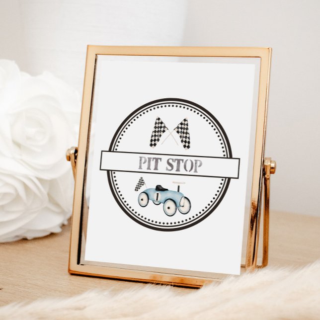 Pit Stopp Race Car Race On Sign Poster (Von Creator hochgeladen)