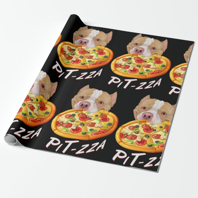 Pit-zza! Pit Bull & Pizza T - Shirt Kaffee Tasse Geschenkpapier (Ungerollt)