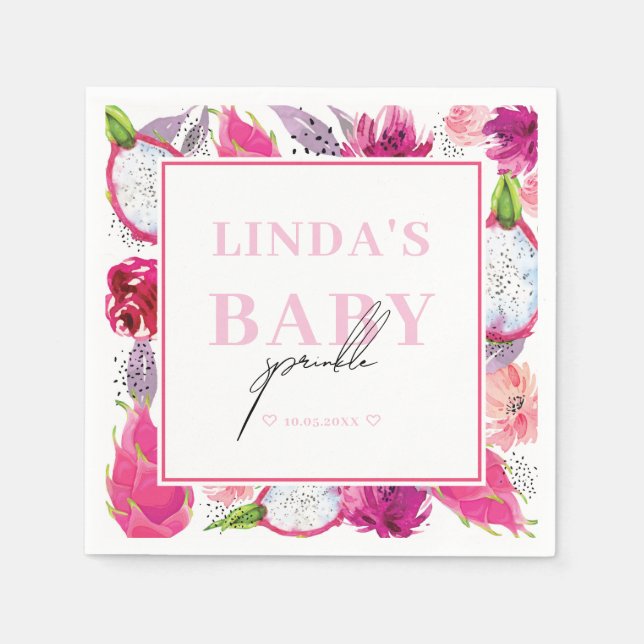 Pitaya Dragon Fruit Personalisiert Baby Sprinkle Serviette (Vorderseite)