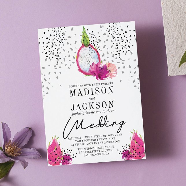Pitaya Elegant Wedding Einladung (Von Creator hochgeladen)