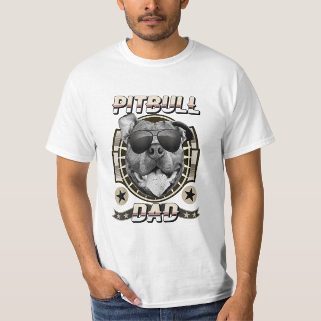 Pitbuldad stolzer Pit Bull Hundevater Retro cool  T-Shirt (Vorderseite)
