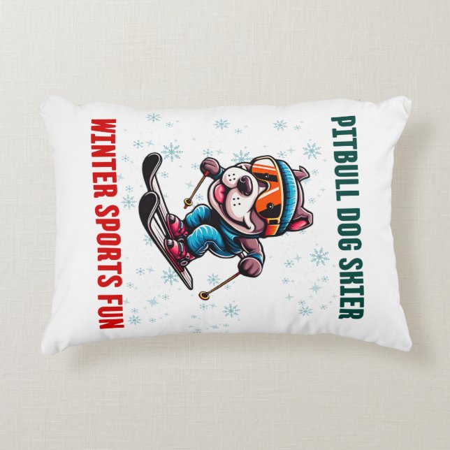 Pitbuler Hundeschlittsportspass Dekokissen (Vorderseite)