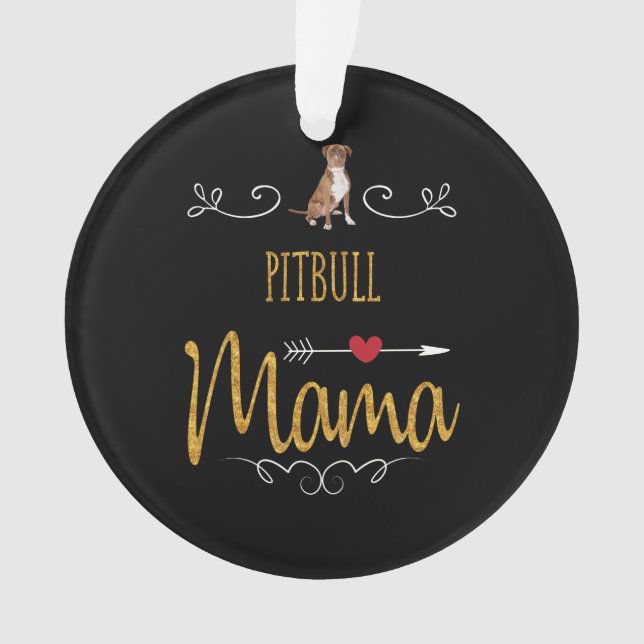 Pitbuler Liebe Mama Ornament (Vorderseite)