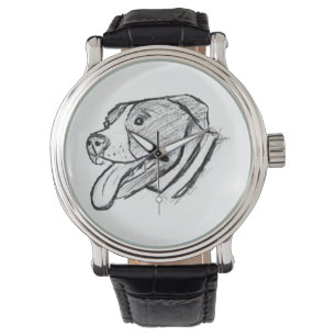 Pitbulhandgezeichnetes Foto-Hundin-Liebhaber-Poste Armbanduhr