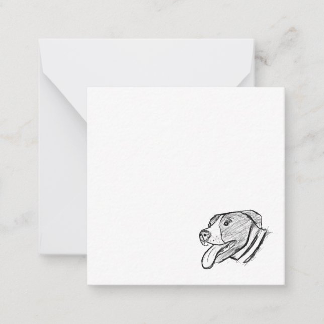 Pitbulhandgezeichnetes Foto-Hundin-Liebhaber-Poste Mitteilungskarte (Vorderseite)