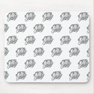 Pitbulhandgezeichnetes Foto-Hundin-Liebhaber-Poste Mousepad