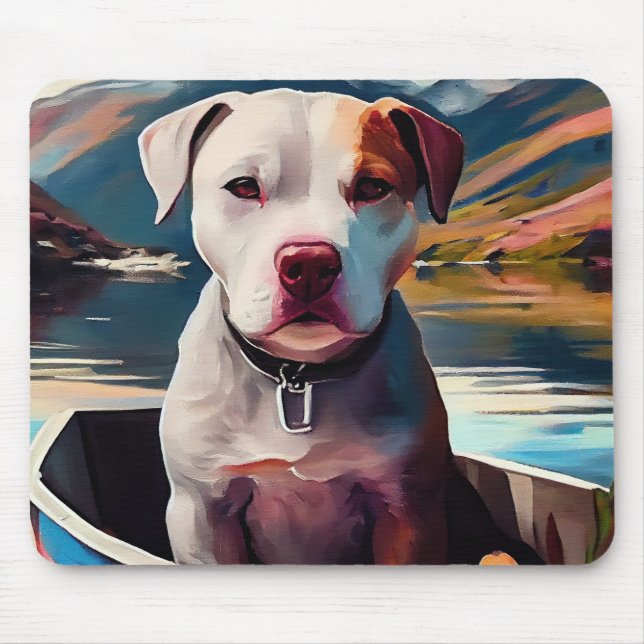 Pitbuli auf dem Paddel: Ein Landschaftliches Abent Mousepad (Vorne)