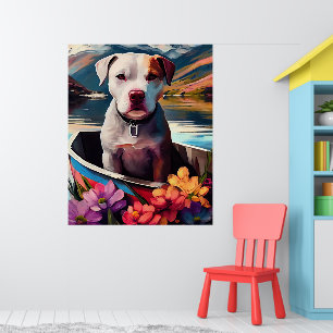 Pitbuli auf dem Paddel: Ein Landschaftliches Abent Poster