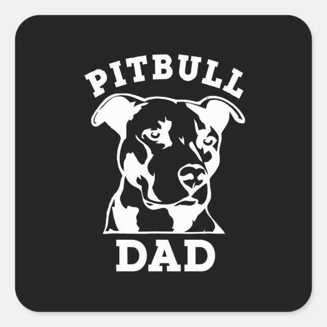 Pitbuli Geschenk Papa Quadratischer Aufkleber (Vorderseite)
