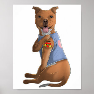 Pitbuli I Liebe Mama Tattoo Hundeshirt Sonnenmütte Poster