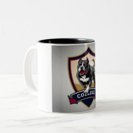 Pitbuli in der Uni: Logo Zweifarbige Tasse