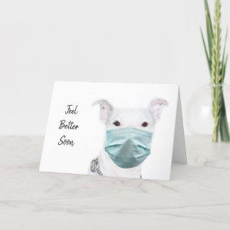 Pitbuli mit Gesichtsmaske Karte