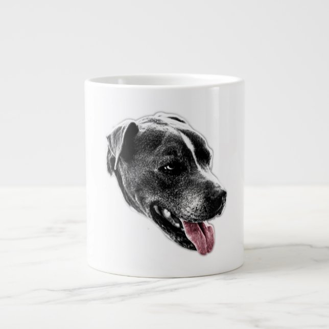 Pitbuli Mix Portrait Tasse (Vorderseite)