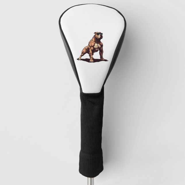 Pitbuli Muskel Golf Headcover (Vorderseite)
