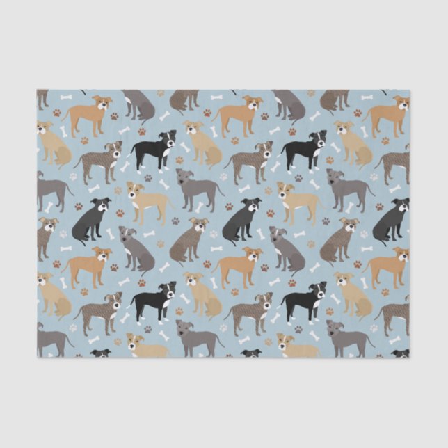 Pitbuli Paws and Bones Seidenpapier (Vorderseite)