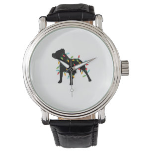 Pitbuli Weihnachtslicht Weihnachtsgeschenk Hund Lo Armbanduhr