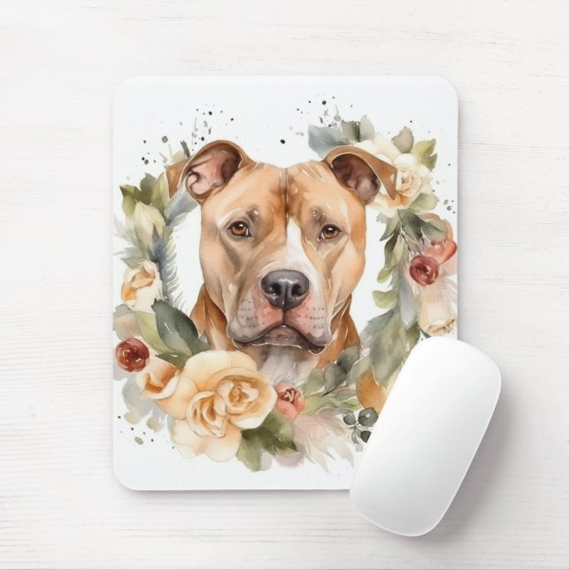 Pitbuli Weihnachtsmann Weihnachtsfest Mousepad (Mit Mouse)