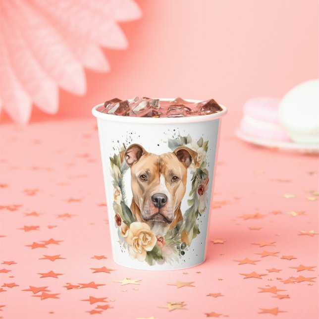 Pitbuli Weihnachtsmann Weihnachtsfest Pappbecher (Insitu)