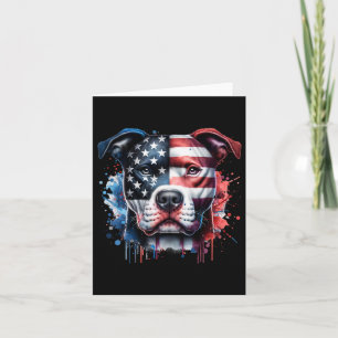 Pitbull 4. Juli American Flag Gles Patriotic D Karte