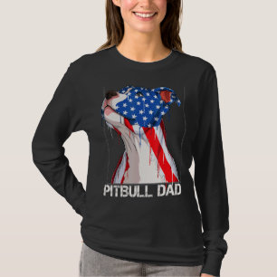 Pitbull 4. Juli Männer Pitbull Vater American Fla T-Shirt