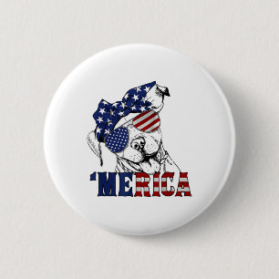 Pitbull 4. Juli Merica American Flag Sungles Button