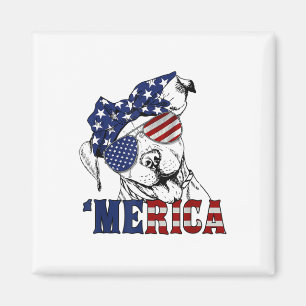 Pitbull 4. Juli Merica American Flag Sungles Magnet
