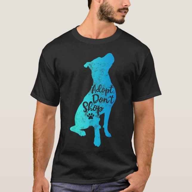 Pitbull Adoptier Don't Shop Pitbulls Dog Mama Nied T-Shirt (Vorderseite)