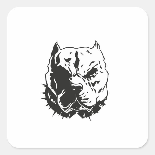 pitbull.ai quadratischer aufkleber (Vorderseite)