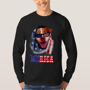 Pitbull American Flag 4. Juli Pitbull Vater Hund T-Shirt