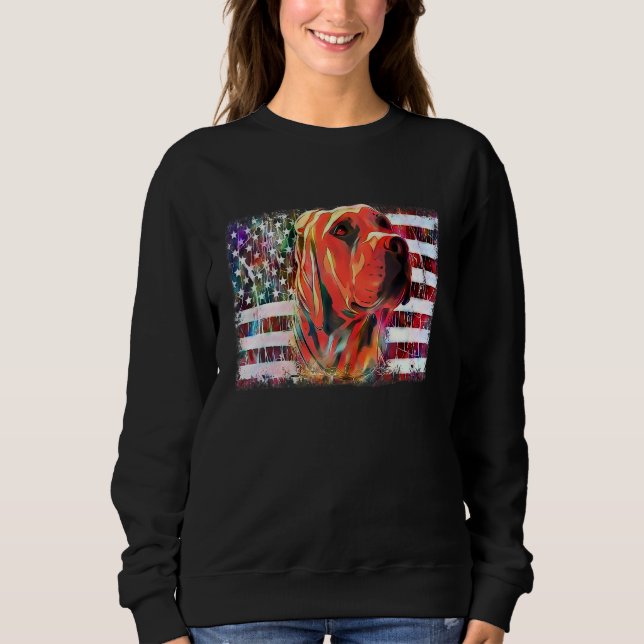 Pitbull American Flag Dog Mom Dad Patriotic  Terri Sweatshirt (Vorderseite)
