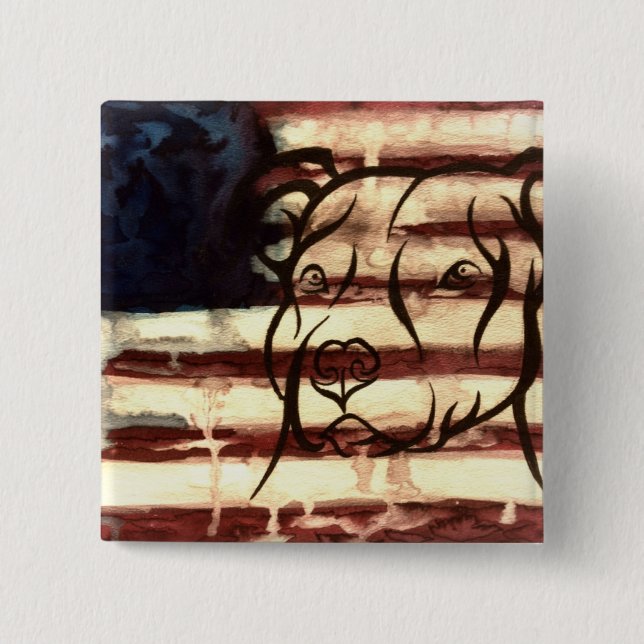 Pitbull Amerikaner Button (Vorderseite)