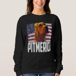 Pitbull Amerikanische Flagge Hund Mama Papa Patrio Sweatshirt
